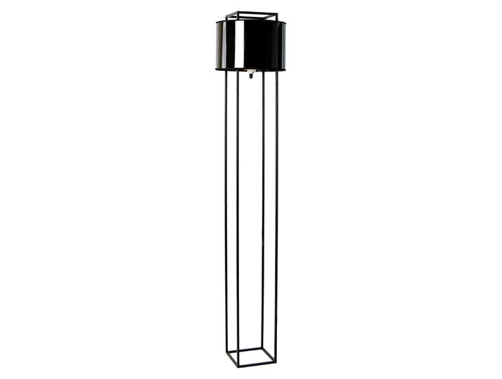 Stehleuchte aus schwarzem und glänzend goldenem PVC und schwarzem Stahl 8092