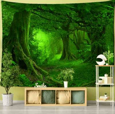 Inspire Picks Towering Forest Tapestry Bohemian Psychedelic Tree Wall Hanging 17 320x182cm