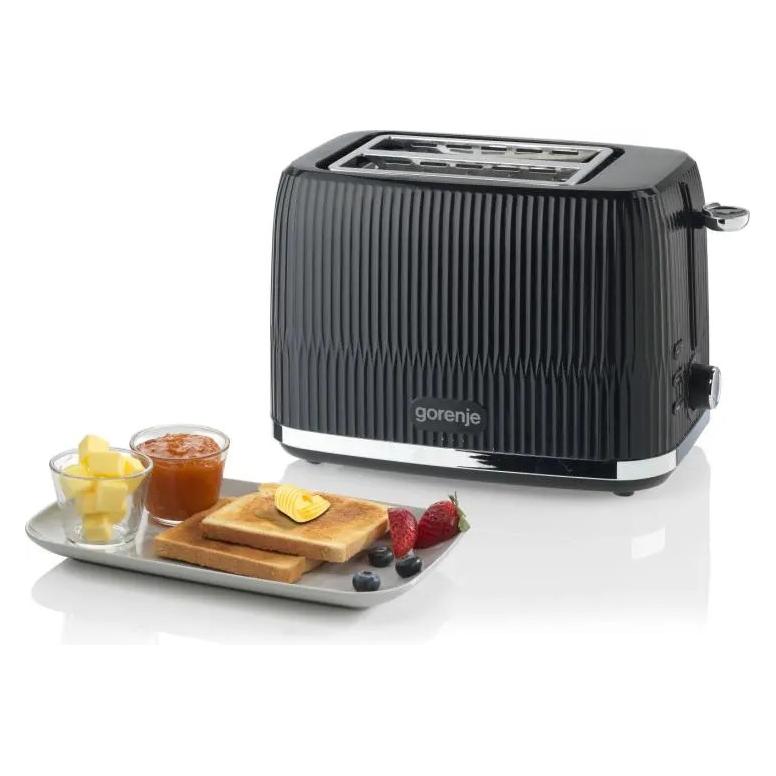 Gorenje Toster Toaster | T850DPB | Anzahl der Schlitze: 2 | Gehäusematerial: Kunststoff | Schwarz (T850DPB)