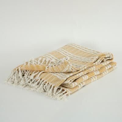 Rizzy Home Hand-made Modern Striped Throw Blanket