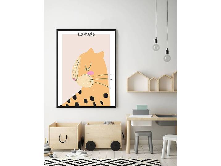 Tableau déco Sleepy Leopard 63 x 83cm Multicolore