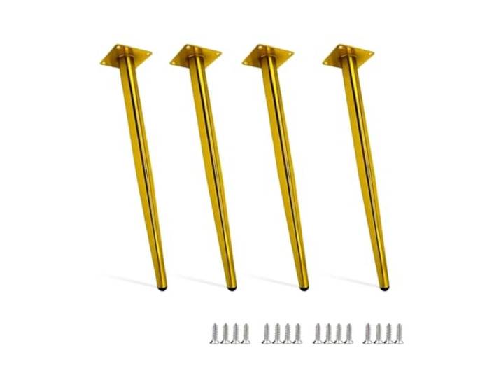 Verstellbare Tischbeine Metall 4 Stück 65cm Ersatz Schreibtisch Schrank Verstellbar, Metall, 4 Stück, 65cm, Stabil, Schreibtisch, Stuhl, Sofa, Schrank, Kommode, Bett(Gold,55cm)