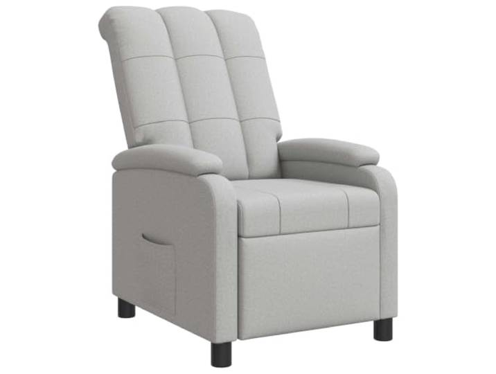 Relaxsessel Wolkengrau Stoff Verstellbar 115°-160° Polyesterstoff, Schaumstoff-Faser-Füllung, Metall-Holzwerkstoff-Rahmen, Wohnzimmer, Home Office, Lesesessel