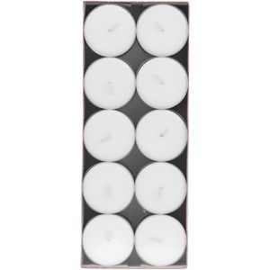 Gies-Kerzen Teelichter 205-453009-10, Maxi, weiß, Ø 58 mm, Höhe 24 mm, 10h Brenndauer, 20 Stück