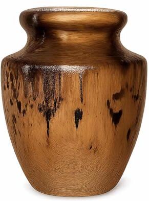 Eangee Home Design Eangee Handcrafted Sunken Wood Bulb Table Vase with Glass Insert, Medium Light Finish
