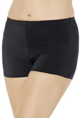 Plus Size Women's Chlorine Resistant Swim Boy Short by Swimsuits For All in Black (Size 16)