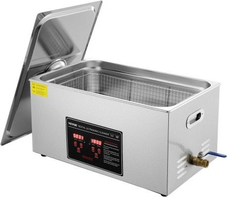 VEVOR Ultrasone reiniger 480 W, 22 l, roestvrij staal, zilver en zwart