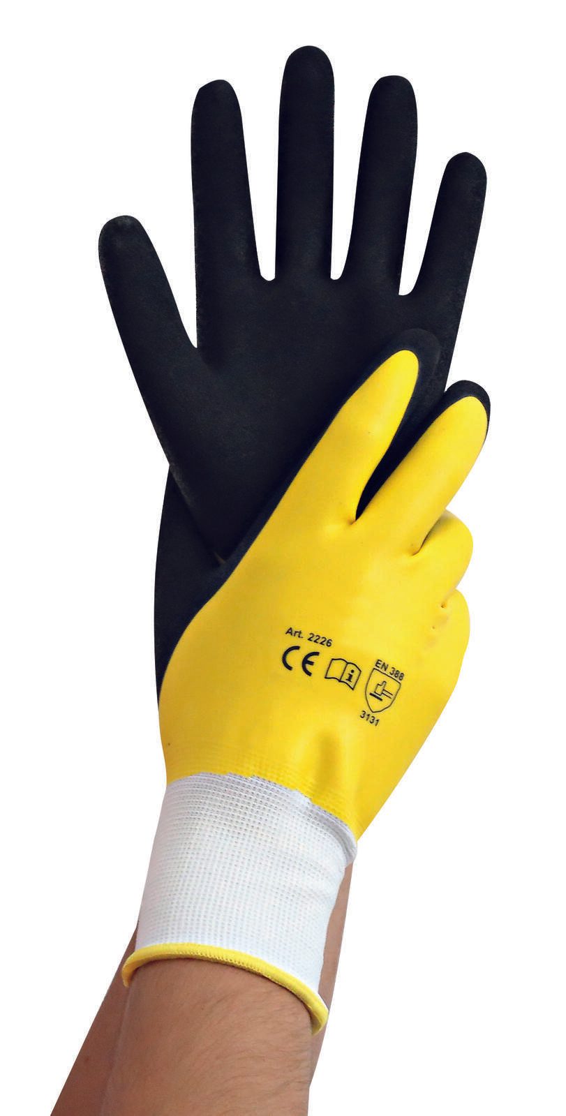 HYGOSTAR Arbeitshandschuhe Wet Protect 8 schwarz, gelb 339858