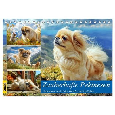 Zauberhafte Pekinesen. Charmante und stolze Hunde zum Verlieben (Tischkalender 2026 DIN A5 quer), CALVENDO Monatskalender