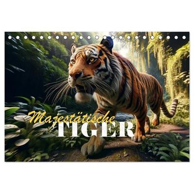 Majestätische Tiger (Tischkalender 2027 DIN A5 quer), CALVENDO Monatskalender