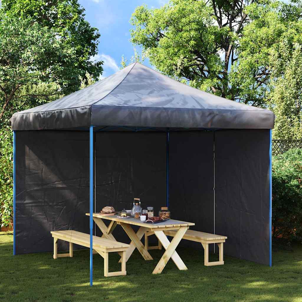 vidaXL Paredes para carpas de fiesta con cremallera 2 uds PE antracita Antracita