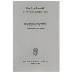 Zur Problematik der Sozialinvestitionen., Fachbücher