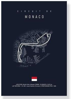 Uplift Treasures F1 Race Track Canvas Wall Art Poster 7 30x40cm Unframed