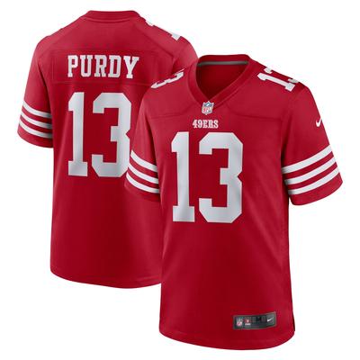 Footballtrikot NIKE "Nike Trikot San Francisco 49ers NFL Home Game Jersey Purdy 13", Herren, Gr. L, rot (mehrfarbig), 100% Polyester, Trikots