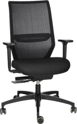 Dauphin Bürostuhl SHAPE ECONOMY 2 MESH, Synchronmechanik, mit Armlehnen, 3D-Sitzgelenk, schwarz