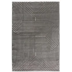 Webteppich Structures 200 x 290 cm Polyester Grau