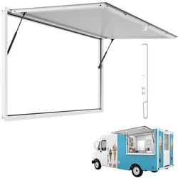 VEVOR Imbissfenster (1880 x 1016 mm), Servicefenster mit Aluminiumrahmen für Imbissanhänger, Servierfenster mit 85°-Öffnungswinkel für Imbisswagen, regenwasserbeständiges Konzessionsfenster