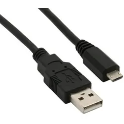 INLINE Micro-USB 2,0 Kabel, USB-A Stecker an Micro-B Stecker, schwarz, 1,5m
