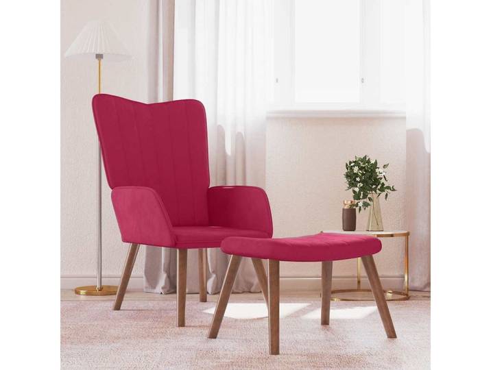 vidaXL Relaxsessel, Relaxsessel mit Hocker Weinrot Samt