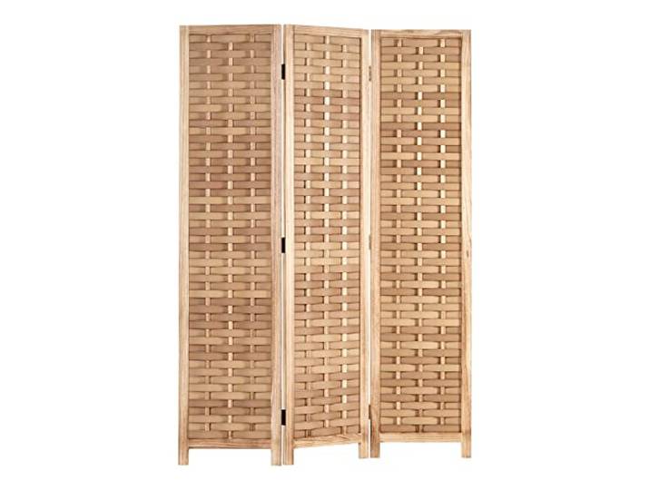 Homestyle4u 2020 Paravent\, séparateur de pièce\, en bois naturel\, marron\, 3 pièces