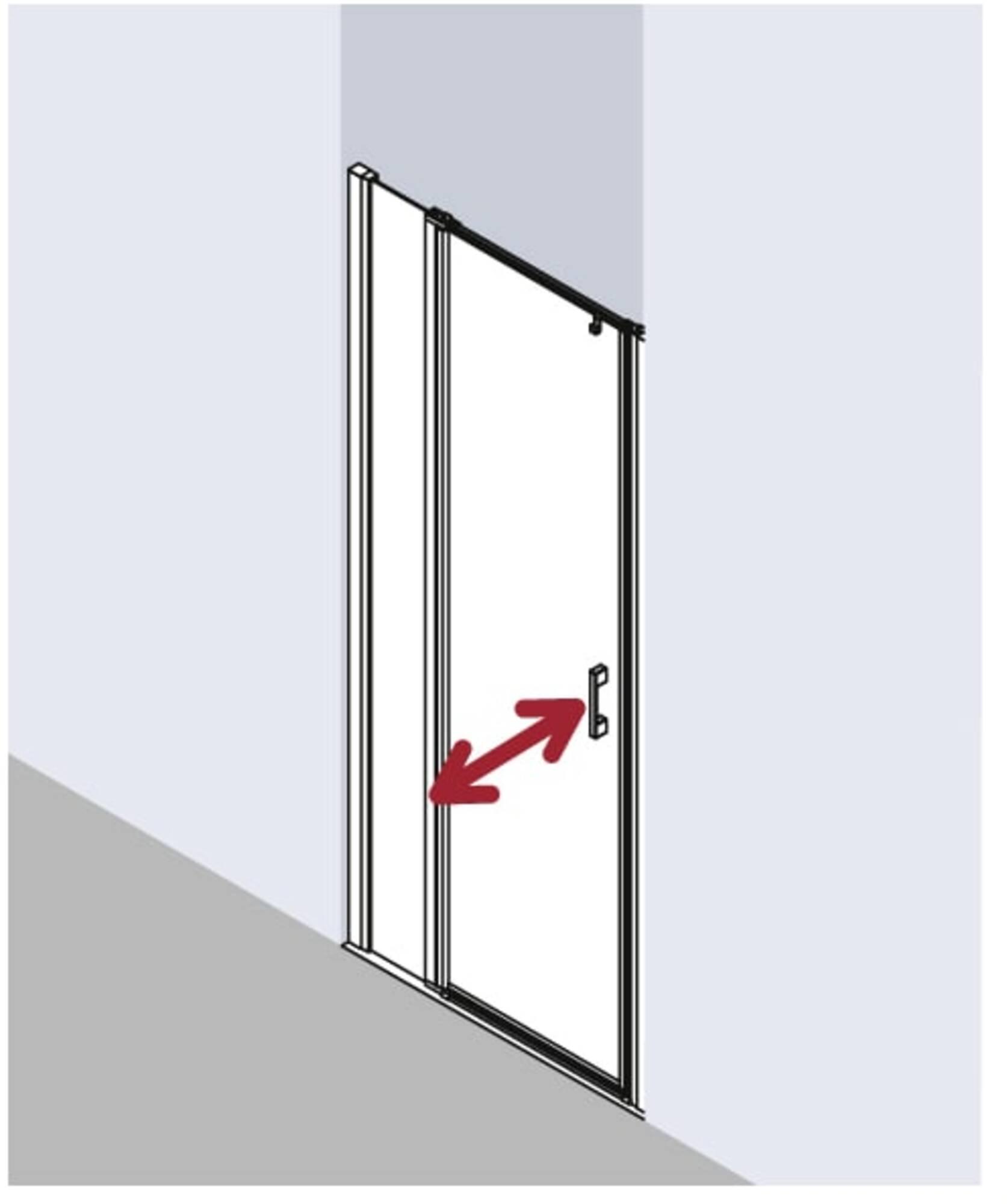 Kermi Liga Pendeldeur Helder Glas 80x200 cm Zilver Matglans