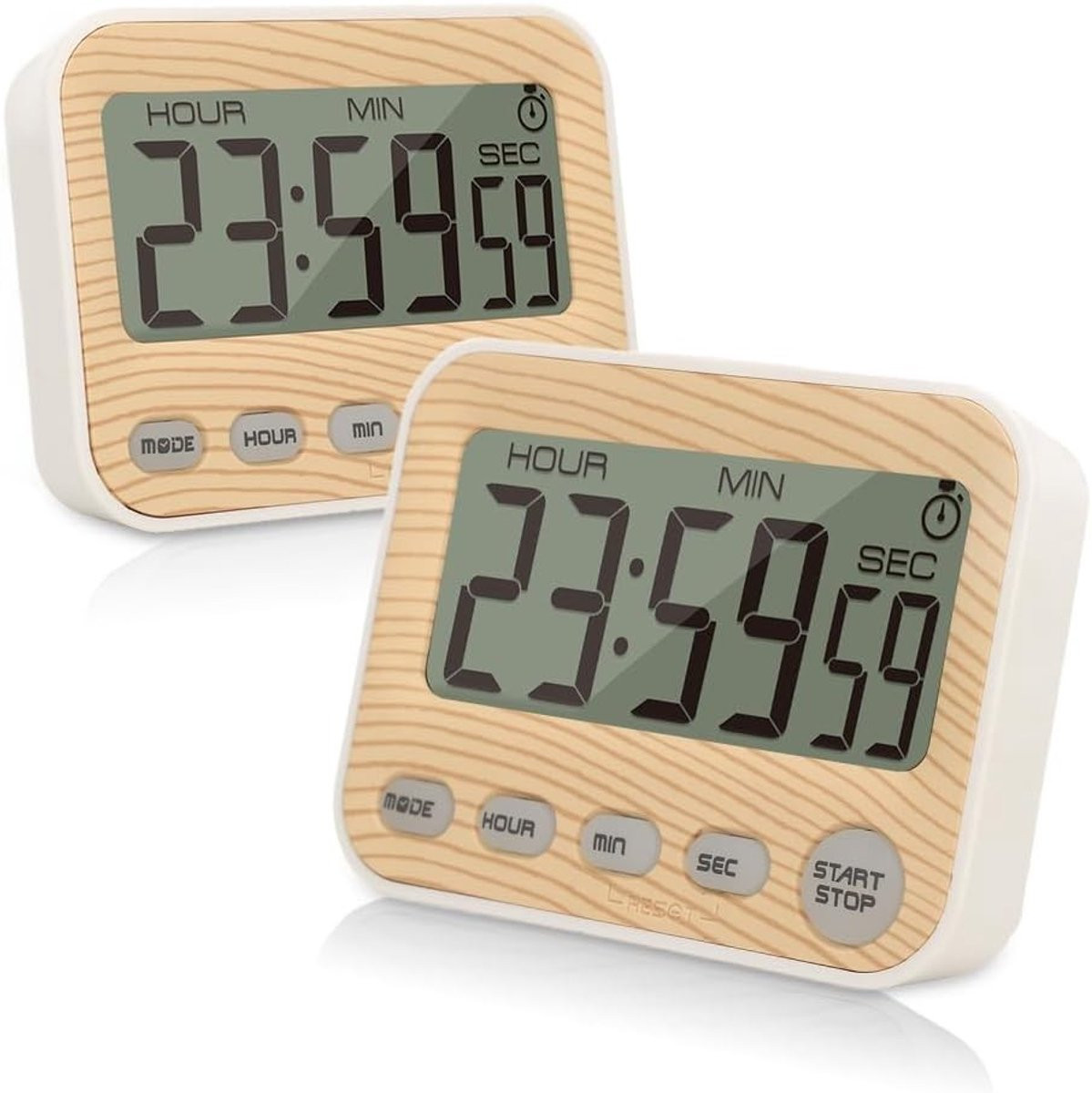 Digitale Keuken Timer met Oplaadbare Houten Afwerking