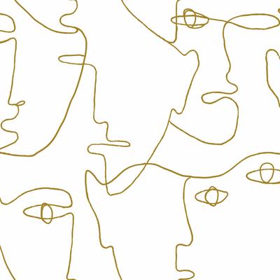 York Wallcoverings Gold Metallic Pablo Portraits Peel and Stick Wallpaper