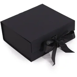 Flat Pack Gift Box - Medium Square (20x18.2x8cm) - Black