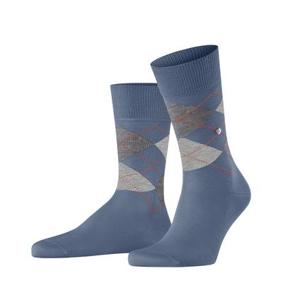 Socken BURLINGTON "Manchester", Herren, Gr. 46, Sockengröße, blau (jeans melange), Baumwollmischung, Argyle-Muster, Socken Socken, Einheitsgröße 40-46, Argyle-Muster, Burlington-Clip