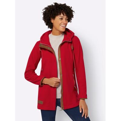 Fleecejacke CASUAL LOOKS, Damen, Gr. 44, rot, 100% Polyester, unifarben, Jacken Fleecejacke