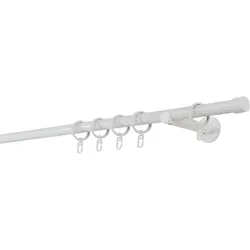 20mm,1-läufig,Rohr,Wandträger 12cm,Endstück cap Farbe: Weiß, Größe: 170cm