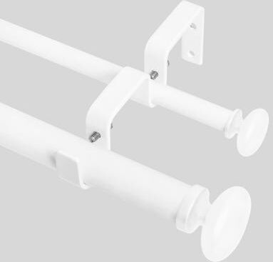 Meriville 1-Inch Diameter Prima Telescoping Double Window Treatment Curtain Rod