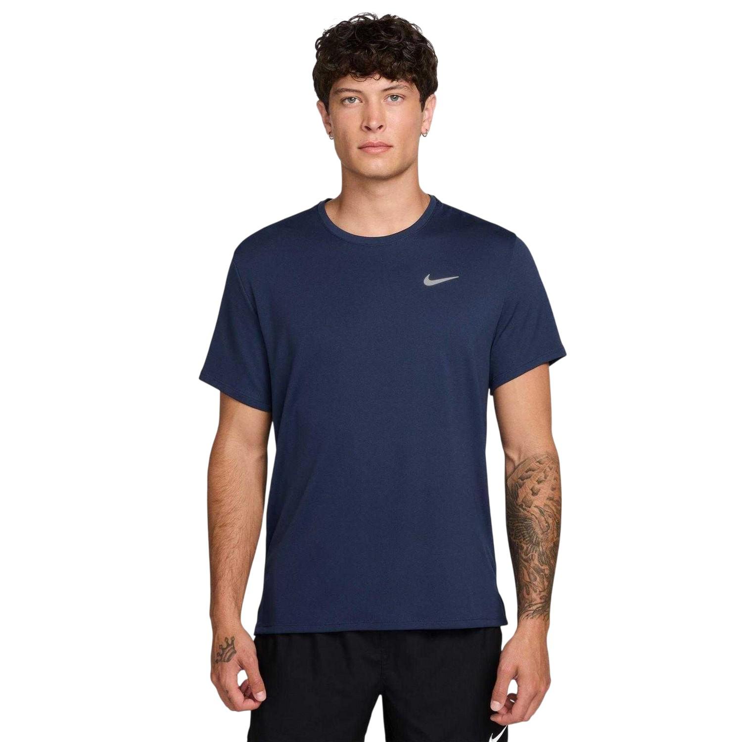 Nike - "Miler" T-Shirt für Herren, Reflektierende Details (Mitternachtsblau)