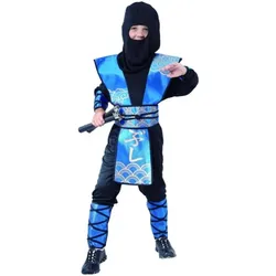 GoDan Blaues Ninja-Kostüm, Grösse 120/130 cm (128, 134)