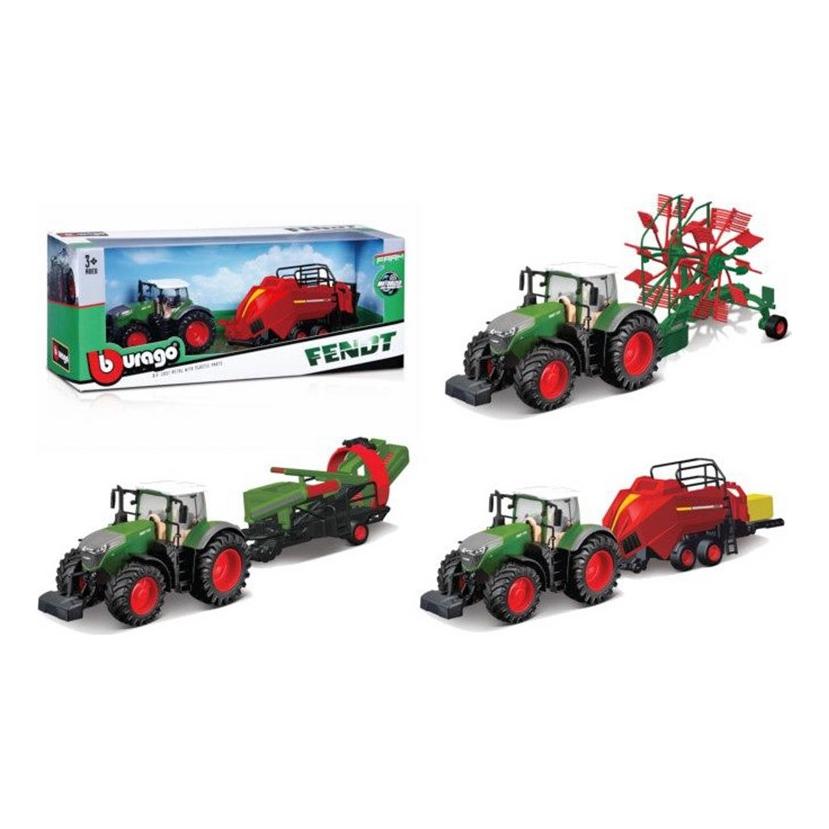 Bburago 10cm farm tractor with accessories, assorted, 18-31750 (4893993317509)