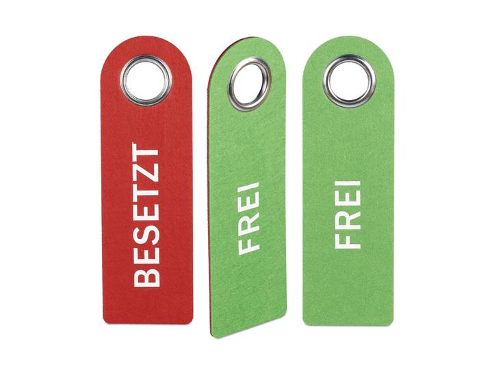 Türschild Besetzt Frei 3er-Set Weiss-Grün-Rot