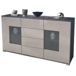 SIDEBOARD Grömitz Sandgrau Hochglanz