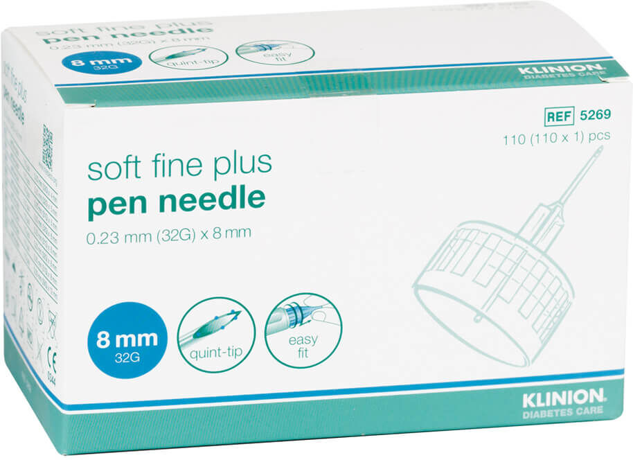 Klinion Soft Fine Plus Pennaalden 8MM 32G (110 stuks)