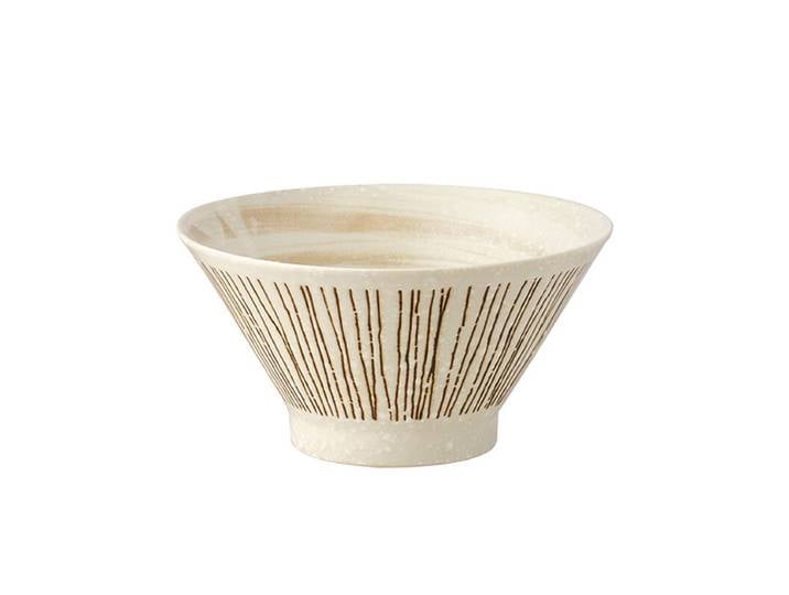 MINOYAKI, Bol donburi évasé de 6,2 , Bol en céramique japonaise blanc à rayures Tokusa, Lot de 1