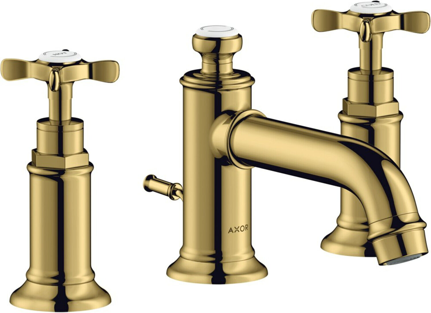 Hansgrohe 3-Loch-Waschtischarmatur 30 Axor Montreux A 143mm, m Kreuz, ZugstAblGar, po g opt (16536990)