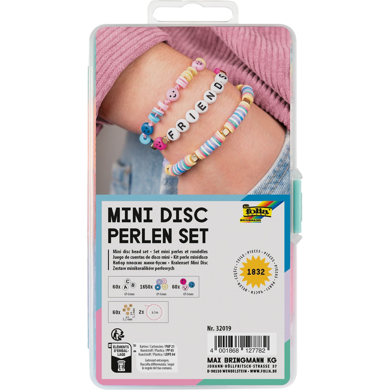 folia Perlen-Set Mini Disc mehrfarbig