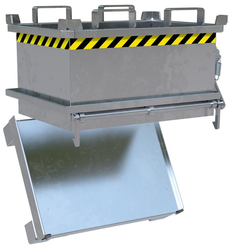 Mini-Klappbodenbehälter, gerade, LxBxH 600x800x625 mm, Vol. 0,13 cbm, feuerverzinkt
