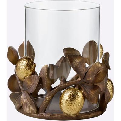 HEINE HOME Windlicht, gold (braun, goldfarben), B/H/T: 21cm x 21cm x 21cm, Kerzenhalter, Windlicht