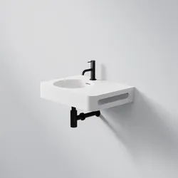 Steinberg Serie 449 Waschtisch Wandwaschtisch aus Mineo Stone, matt white, 449 7115 W 449 7115 W