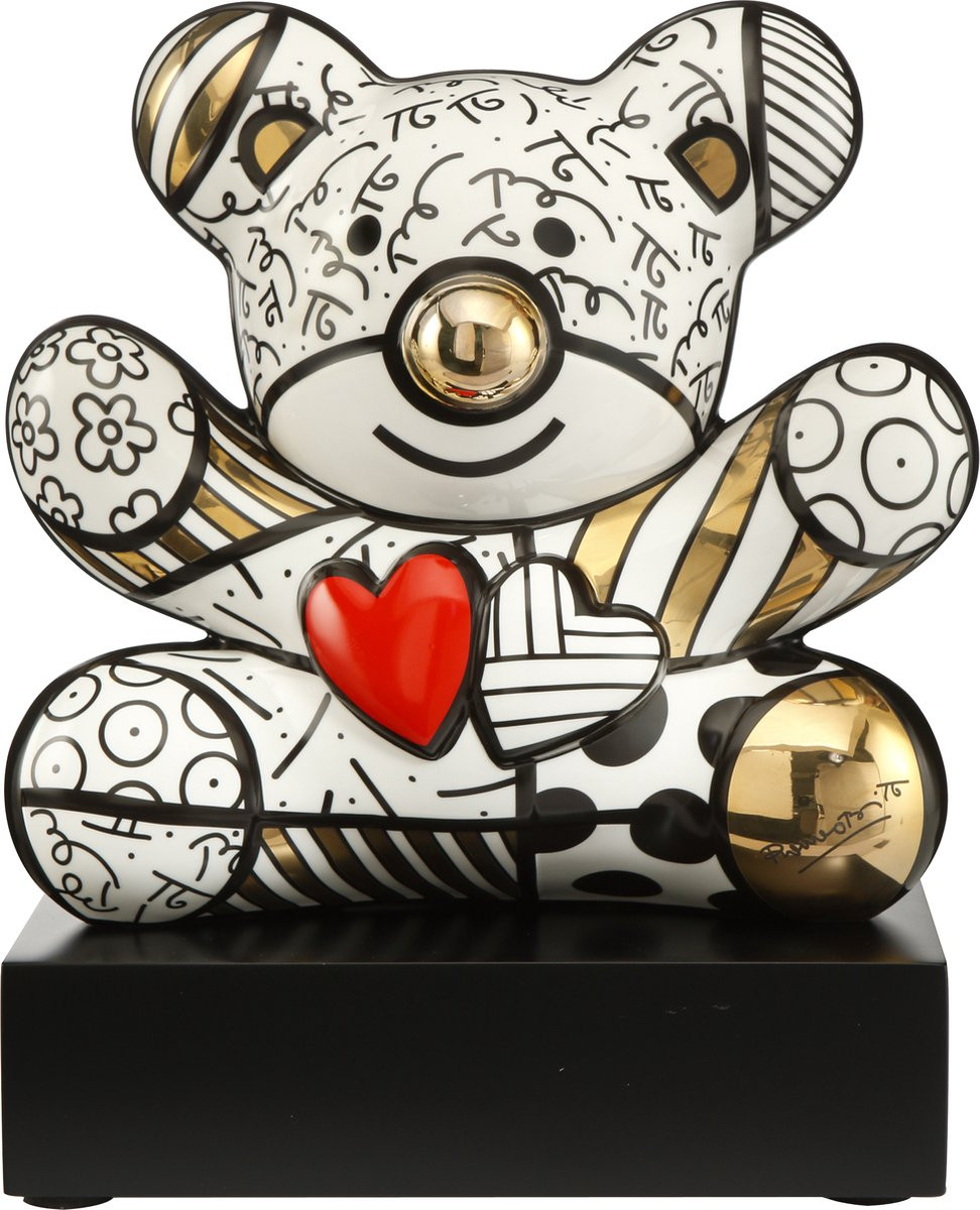 Goebel Romero Britto Decoratief beeld Golden Truly Yours 30 - Porselein met echt goud - Limited Edition - Hoogte: 30 cm