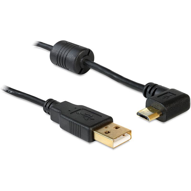 DeLOCK Kabel USB-A Stecker auf USB micro-B Stecker gewinkelt 90°