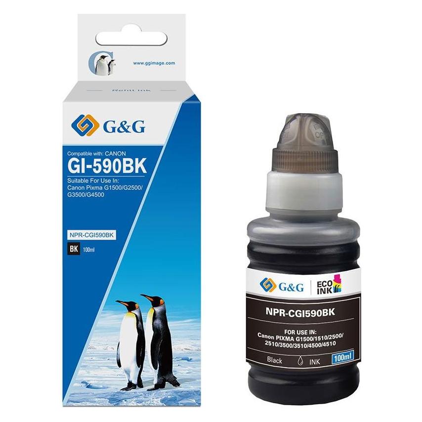 G&G Nachfüllpatrone Canon GI-590BK/1603C001 Schwarz(100 ml) (BK) (19386)