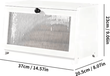 Inspire Picks Large Modern Bamboo Bread Box Corner Friendly Countertop Storage With Clear Acrylic Window bs