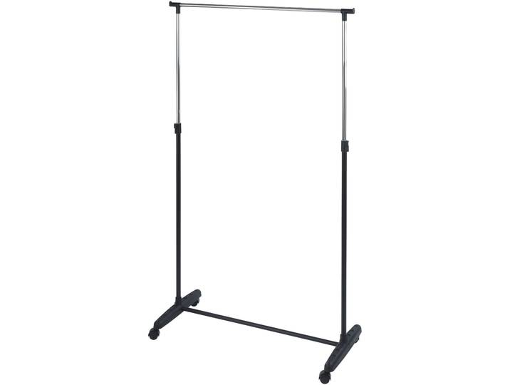 Kleiderständer WENKO Mikey , silber (schwarz, silber), B:90cm T:38cm, Metall, Garderobenständer, Kleiderständer, höhenverstellbar, 4 Rollen