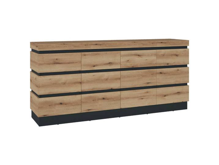 Sideboard grifflos 201,2cm Corte Grau/Eiche Dekor